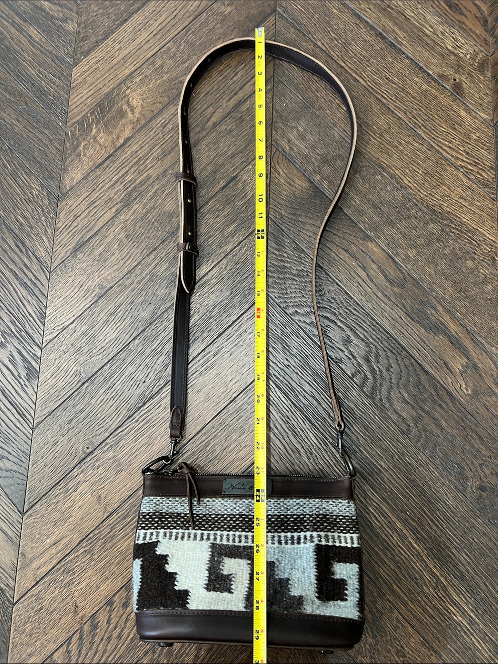 Nena & Co Leather & Wool  Southwestern Pattern Crossbody - Picture 14 of 16
